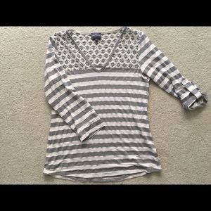 Grey & White Striped Shirt